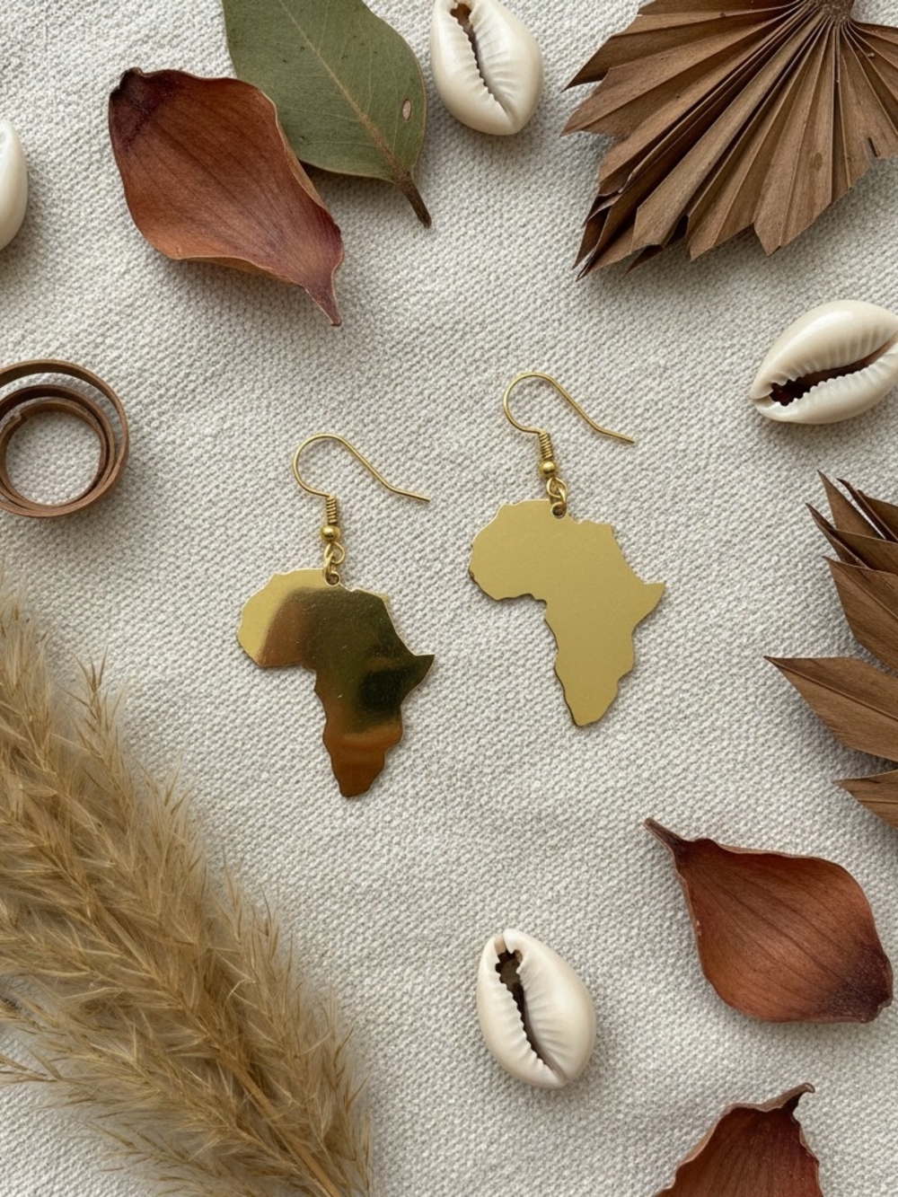 Africa Map 100%Brass Dangle Earrings - Women Jewelry